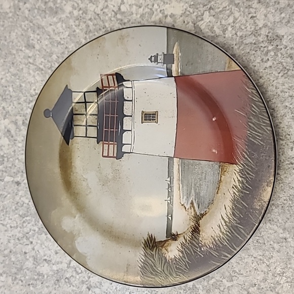 ONEIDA Lighthouse Themed Ceramic Plate Set The Art of Dining by the Sea - Picture 3 of 6